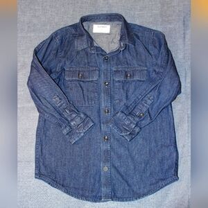 OLD Navy Boys Blue Denim Button Down Long Sleeve Shirt